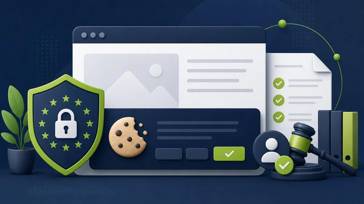 Illustration DSGVO-konforme Website und Datenschutz