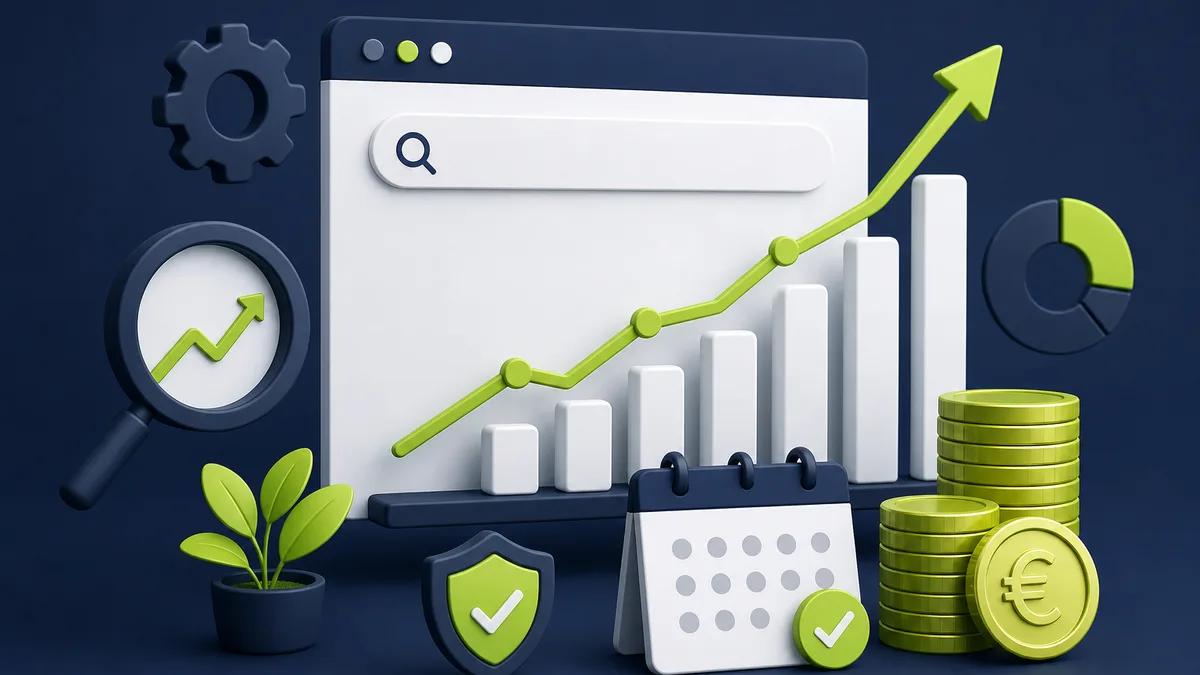 Illustration zu monatlichen SEO-Kosten und Rankings