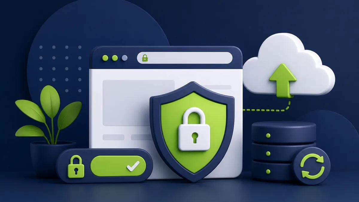 Illustration Website-Sicherheit SSL und Backups