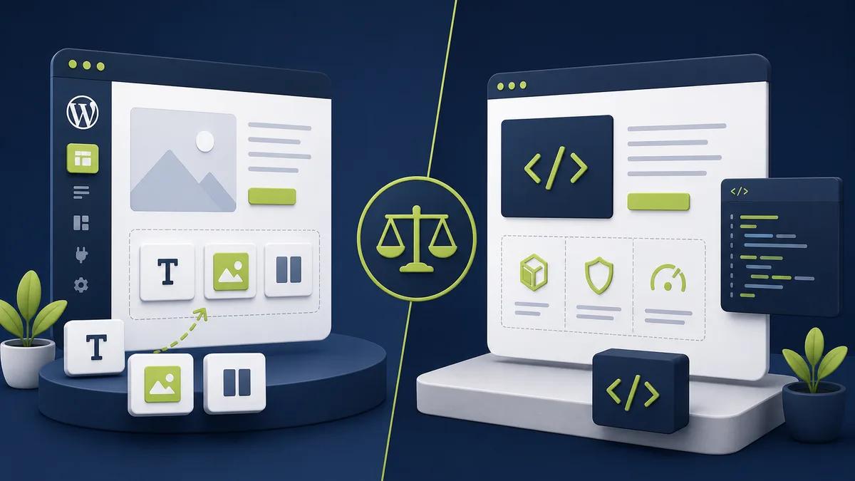 Illustration WordPress versus individuelles Webdesign