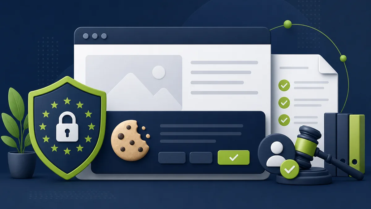 Illustration DSGVO-konforme Website und Datenschutz