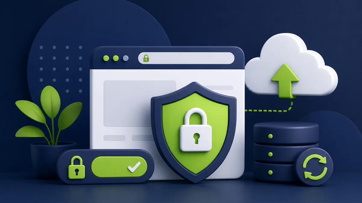 Illustration Website-Sicherheit SSL und Backups